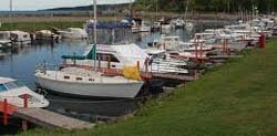 Boats at moorings